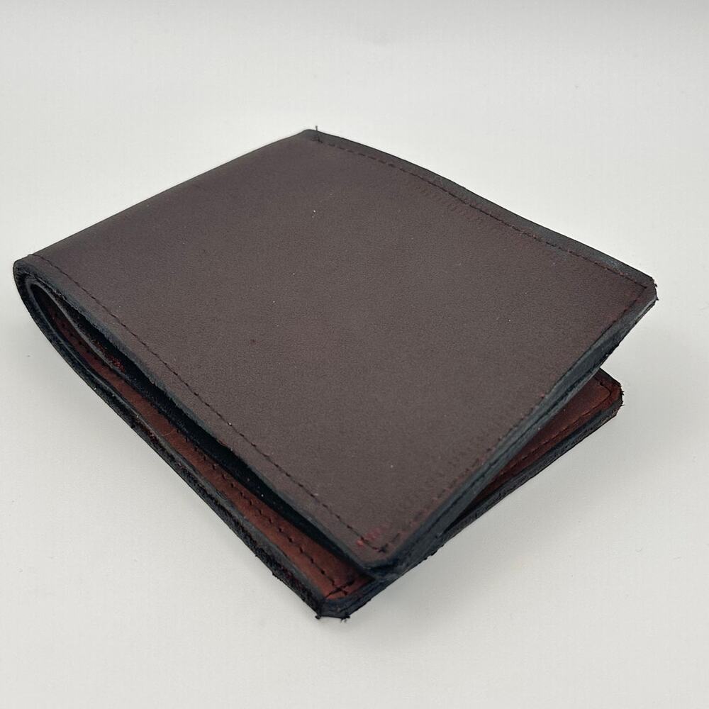 Minimalist Handmade Oaxaca Dark Chocolate Thick Leather Bifold Wallet  Men